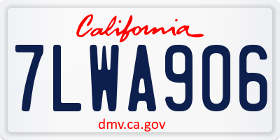 CA license plate 7LWA906