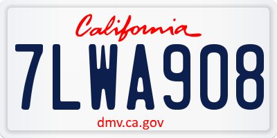 CA license plate 7LWA908