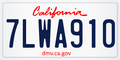 CA license plate 7LWA910