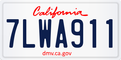 CA license plate 7LWA911