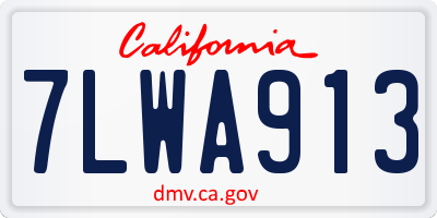 CA license plate 7LWA913
