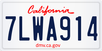 CA license plate 7LWA914