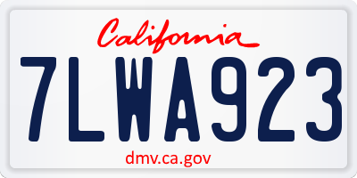 CA license plate 7LWA923