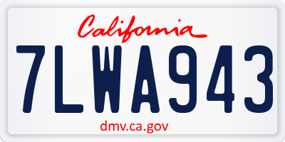 CA license plate 7LWA943