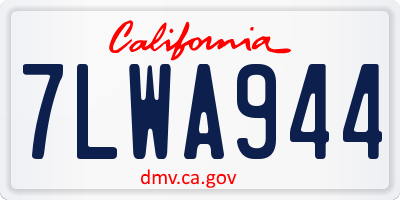 CA license plate 7LWA944