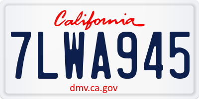 CA license plate 7LWA945