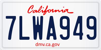 CA license plate 7LWA949