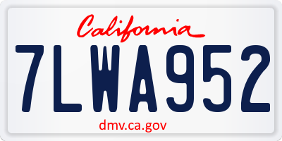 CA license plate 7LWA952