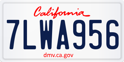 CA license plate 7LWA956