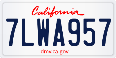 CA license plate 7LWA957