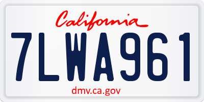 CA license plate 7LWA961