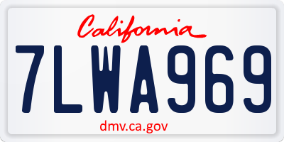 CA license plate 7LWA969