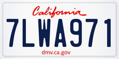CA license plate 7LWA971