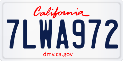 CA license plate 7LWA972