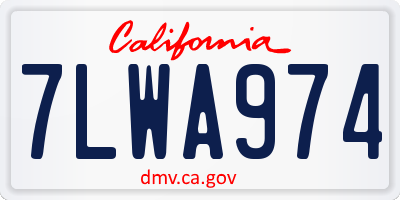 CA license plate 7LWA974