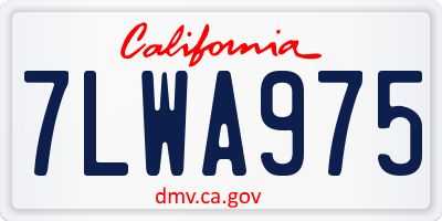 CA license plate 7LWA975