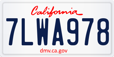 CA license plate 7LWA978