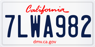 CA license plate 7LWA982