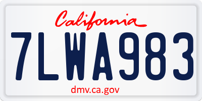 CA license plate 7LWA983
