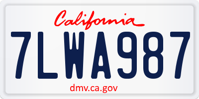 CA license plate 7LWA987