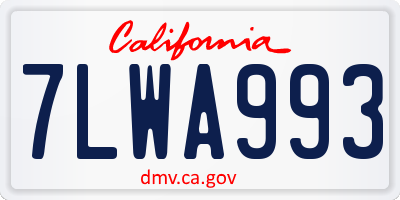 CA license plate 7LWA993