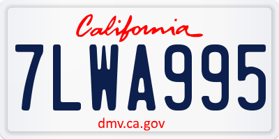 CA license plate 7LWA995