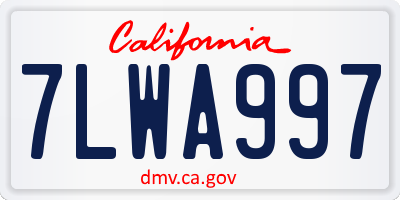 CA license plate 7LWA997