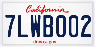 CA license plate 7LWB002