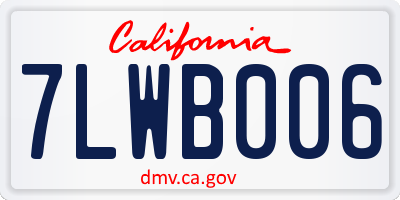 CA license plate 7LWB006