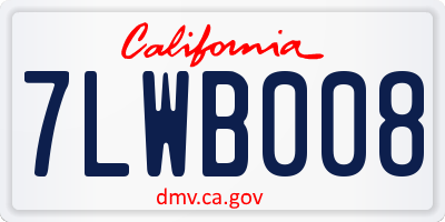 CA license plate 7LWB008