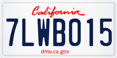 CA license plate 7LWB015