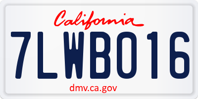 CA license plate 7LWB016