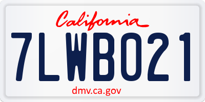 CA license plate 7LWB021