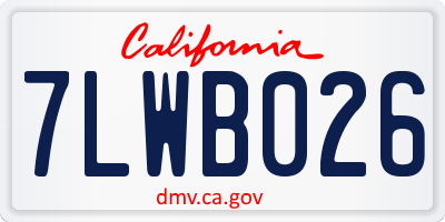 CA license plate 7LWB026