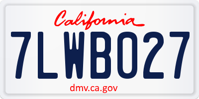 CA license plate 7LWB027