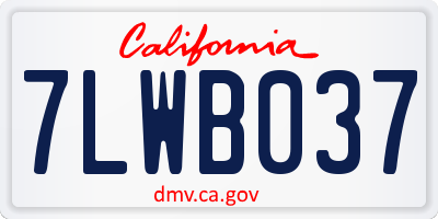 CA license plate 7LWB037