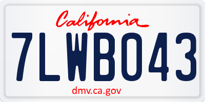 CA license plate 7LWB043