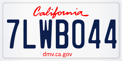 CA license plate 7LWB044