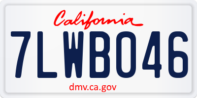 CA license plate 7LWB046