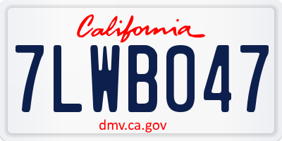 CA license plate 7LWB047