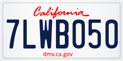 CA license plate 7LWB050
