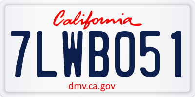 CA license plate 7LWB051