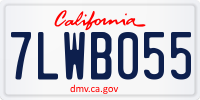 CA license plate 7LWB055