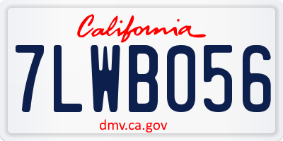 CA license plate 7LWB056