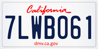 CA license plate 7LWB061