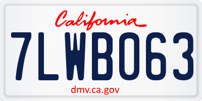 CA license plate 7LWB063