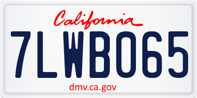 CA license plate 7LWB065