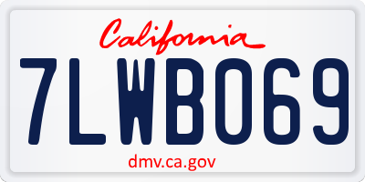 CA license plate 7LWB069