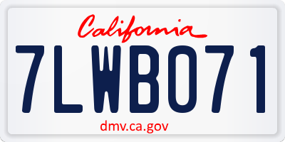 CA license plate 7LWB071