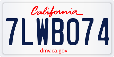 CA license plate 7LWB074